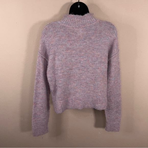 Large Jessica Simpson Pink Fuzzy Knit Cropped Sweater Long Sleeve Comfortable - Picture 4 of 13
